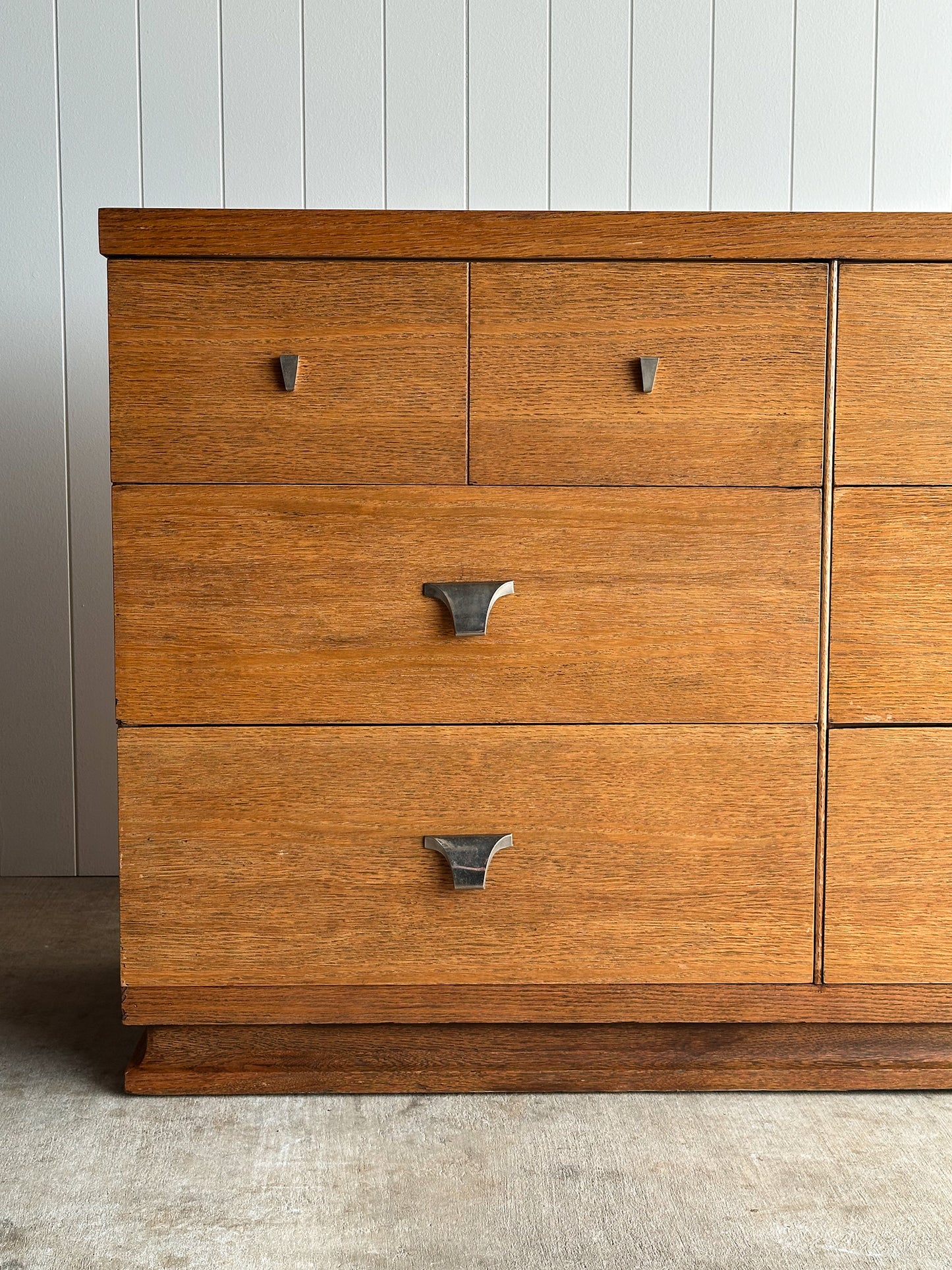Architectural Oak 6-Drawer Dresser, C. 1960s