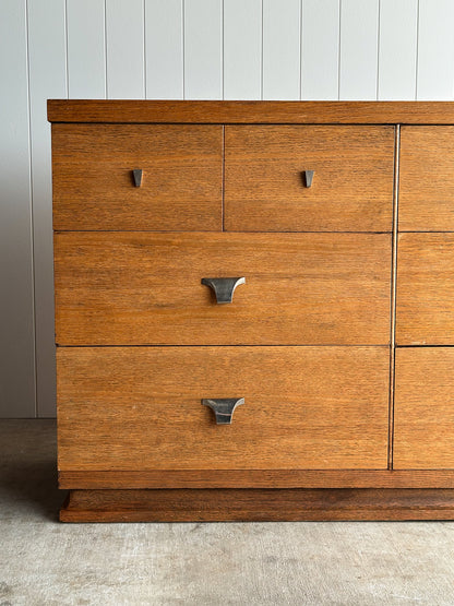 Architectural Oak 6-Drawer Dresser, C. 1960s