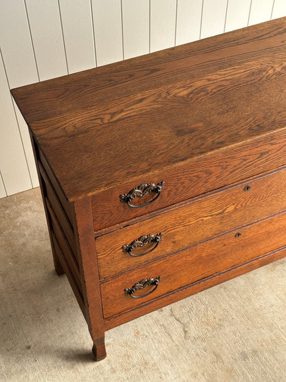 Antique Oak Chest of Drawers, Late 19th Century
