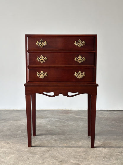 Georgian Chippendale Mahogany Three-Drawer Chest on Stand, 1960s