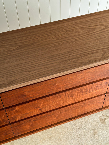 Mid-Century Walnut Nine-Drawer Dresser by Stanley, C. 1960s