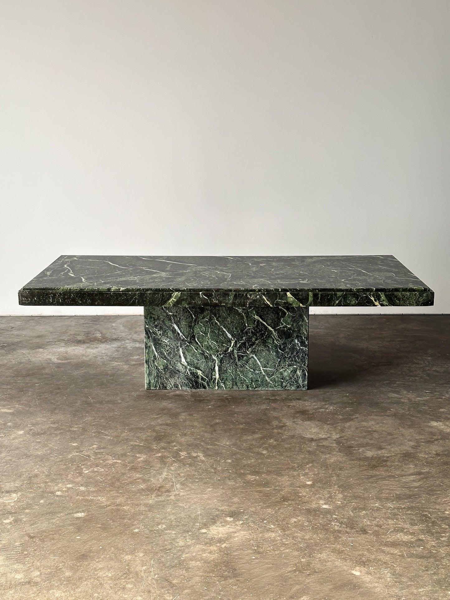 Verde Alpi Marble Pedestal Coffee Table, Italy, 1980s