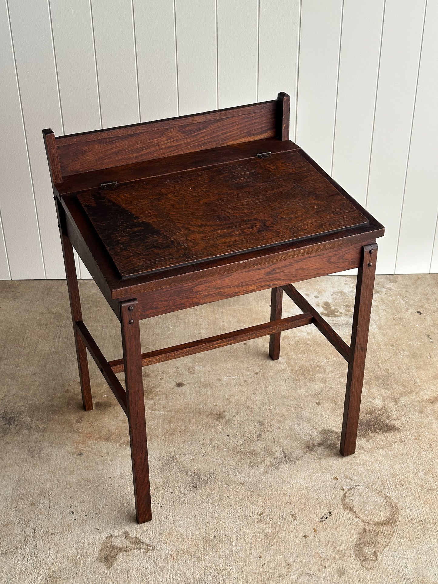 Antique 19th Century Oak Schoolhouse Writing Desk