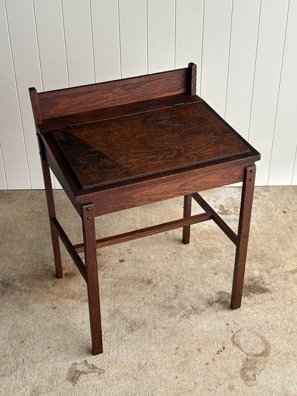 Antique American Oak Schoolhouse Children's Writing Desk