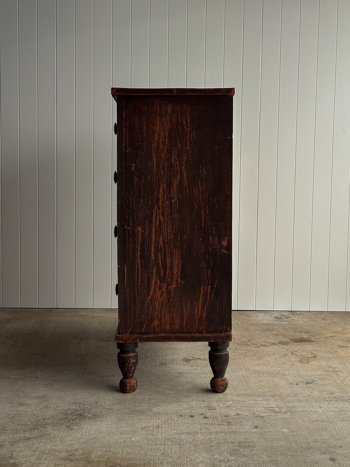 Late 19th Century Antique Painted Pine Chest of Drawers, Original Surface