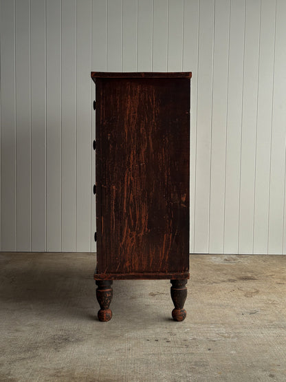 Late 19th Century Antique Painted Pine Chest of Drawers, Original Surface