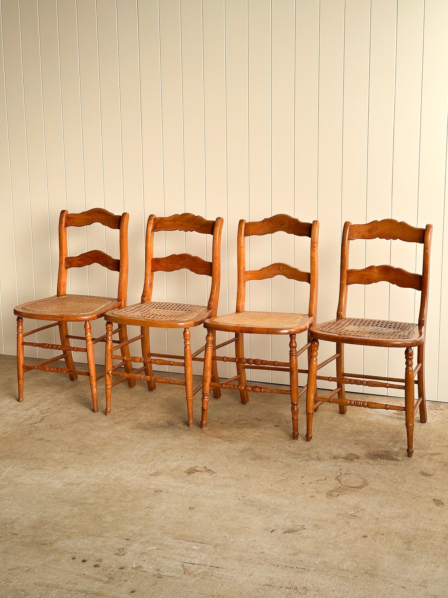 Antique French Country Dining Chairs, Set of 4