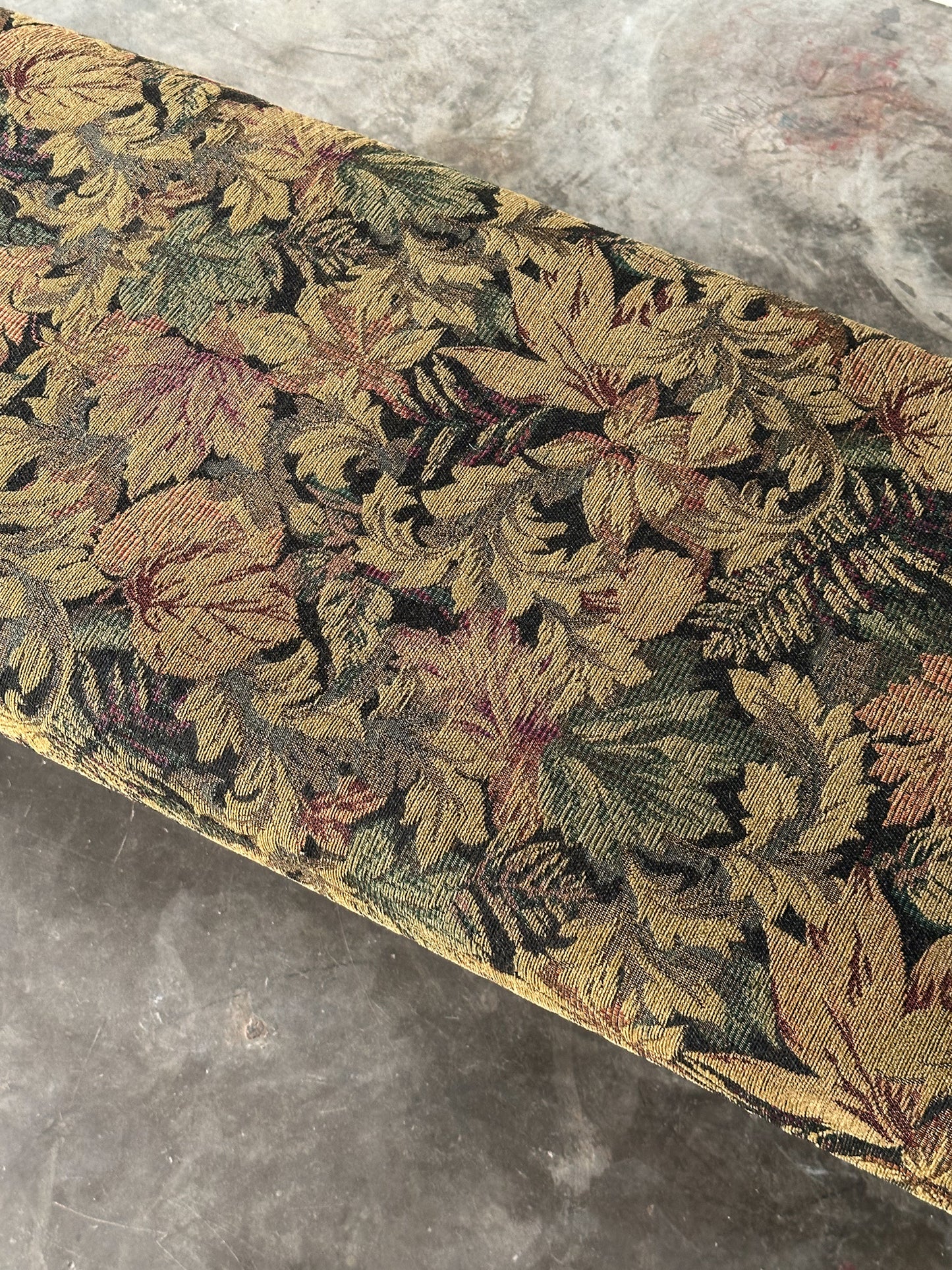 Fully-Upholstered Jacquard Tapestry Parsons Bench, 1980s