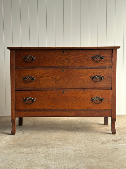 Antique Oak Chest of Drawers, Late 19th Century