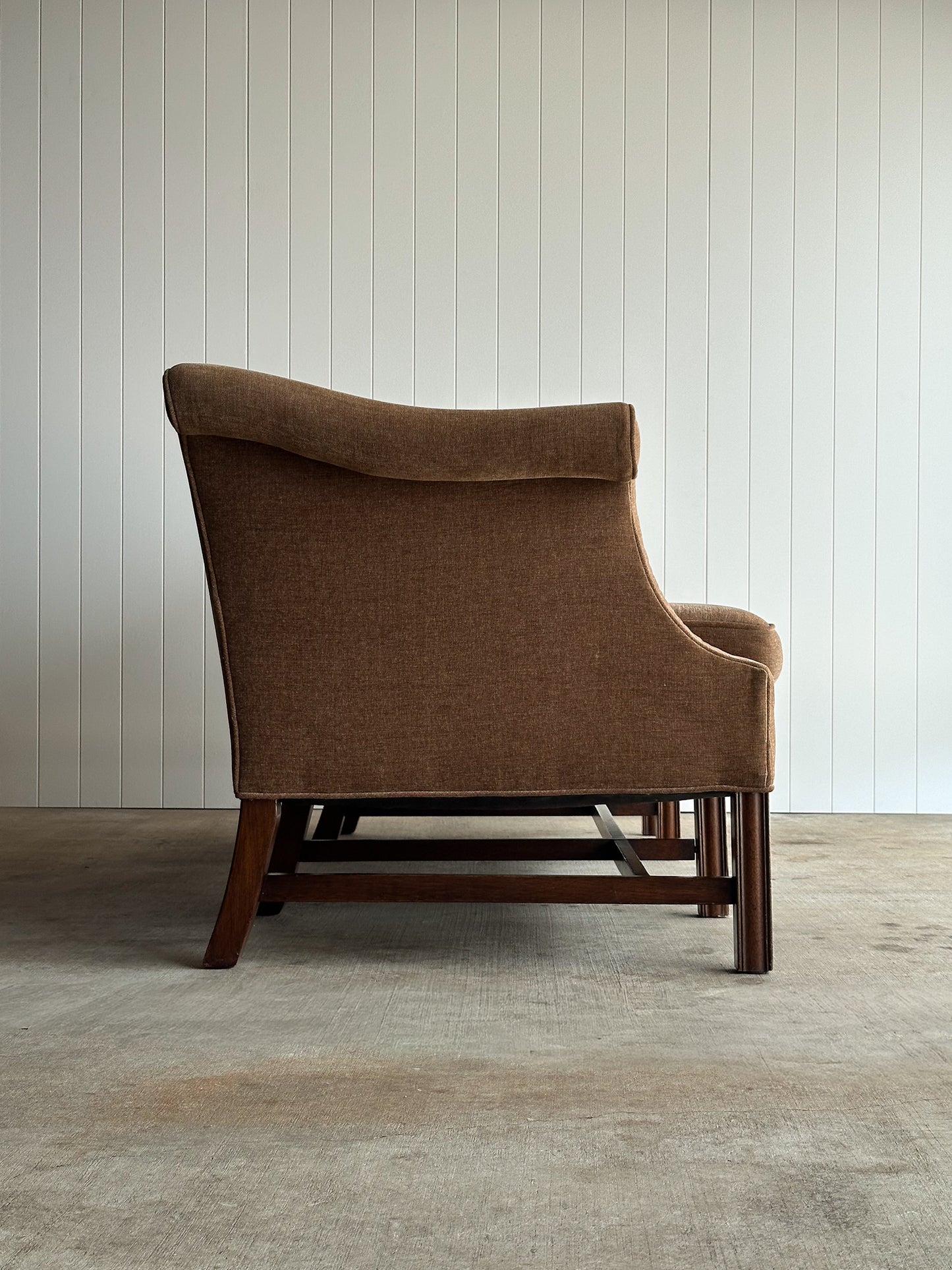 Vintage Camelback Chippendale-Style Sofa