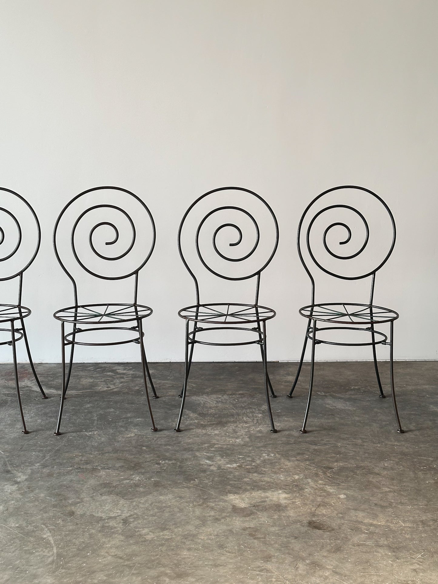 Spiral Iron Chairs in the Style of Luigi Serafini for Sawaya & Moroni, 1980s, Set of 6