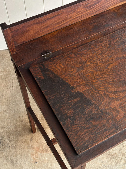 Antique American Oak Schoolhouse Children's Writing Desk