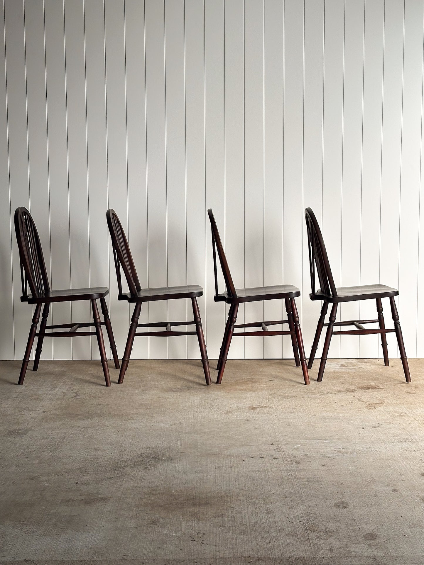 Antique English Windsor Dining Chairs, Set of 4