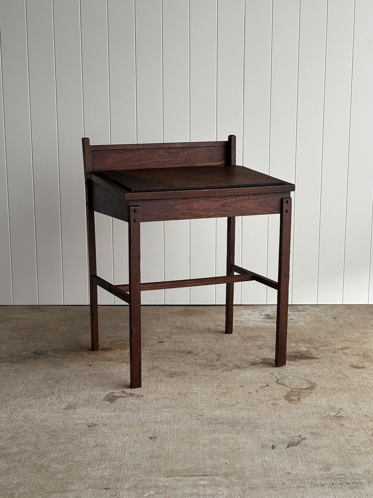 Antique 19th Century Oak Schoolhouse Writing Desk