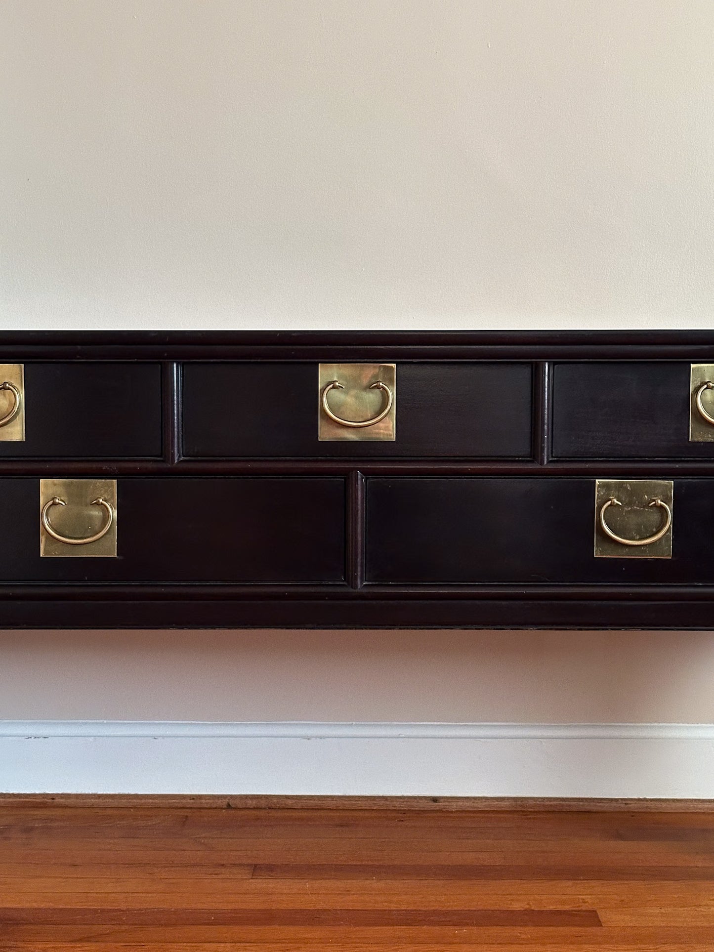 Vintage Century Furniture Black Lacquered Console Table