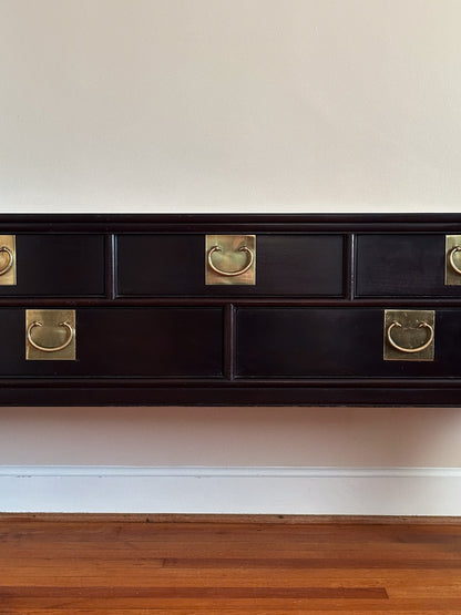 Vintage Century Furniture Black Lacquered Console Table