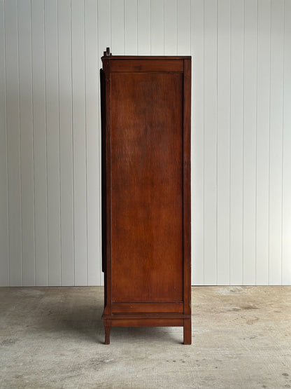 Late 19th Century Antique Mahogany Wardrobe Armoire with Original Mirrors