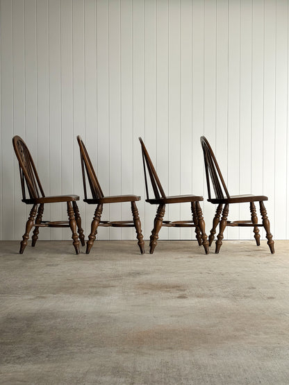 Vintage Conant Ball Oak Windsor Dining Chairs, Set of Six