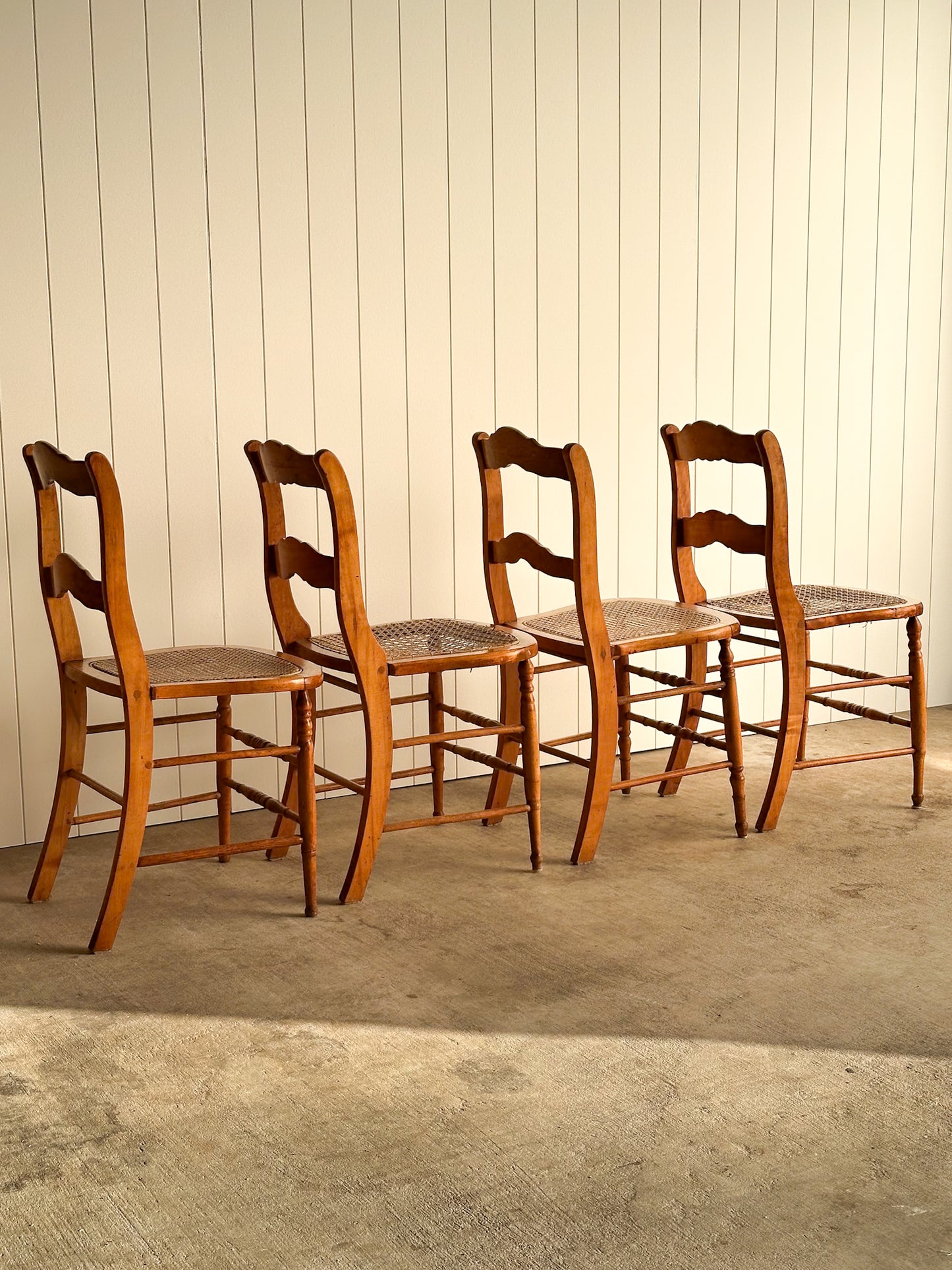 Antique French Country Dining Chairs, Set of 4