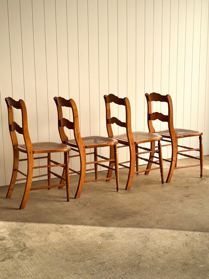 Antique French Country Dining Chairs, Set of 4
