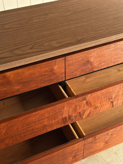Mid-Century Walnut Nine-Drawer Dresser by Stanley, C. 1960s