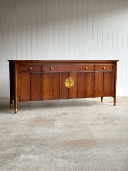 Mid-Century Modern Heritage Collection Walnut and Brass Sideboard