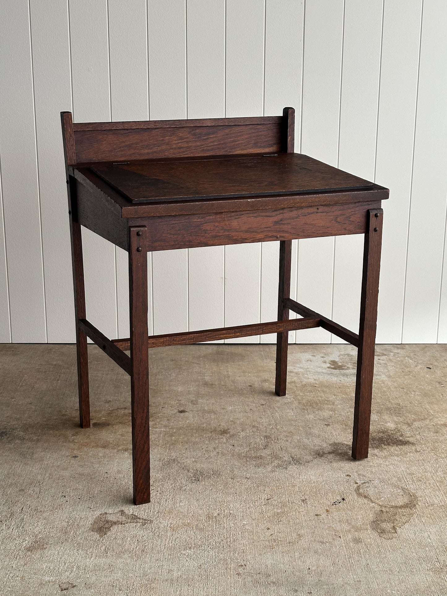 Antique 19th Century Oak Schoolhouse Writing Desk