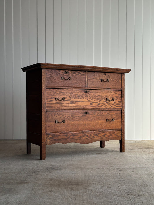 Antique Oak Chest of Drawers, Late 19th Century
