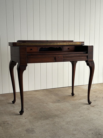 Antique Mahogany Lift-Top Writing Desk Console Table