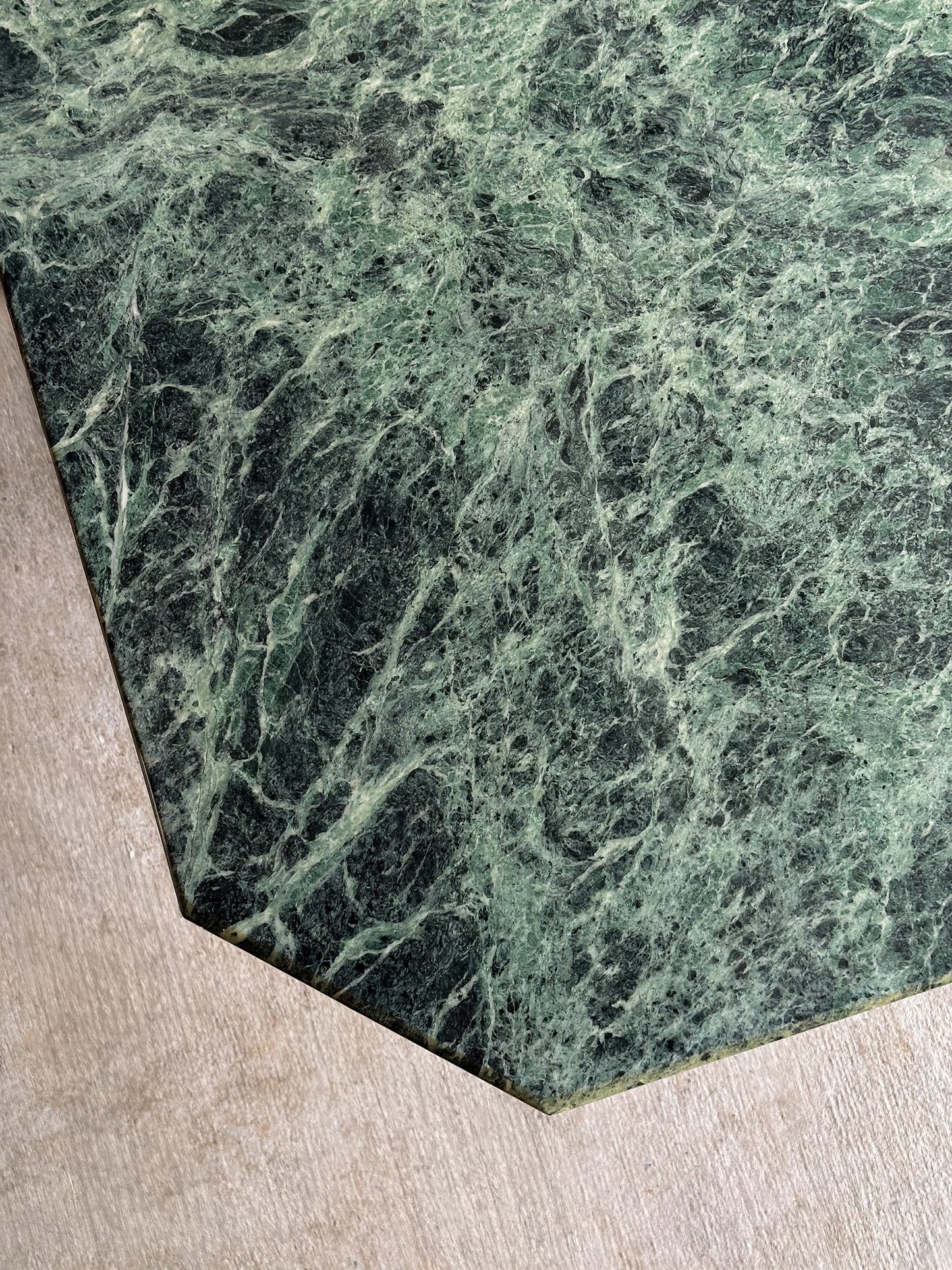 Vintage Italian Verde Alpi Green Marble Coffee Table, C. 1970s
