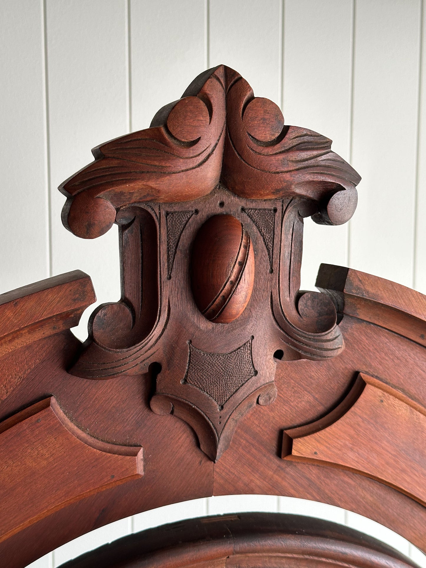 Antique Eastlake Walnut Dresser with Arched Mirror