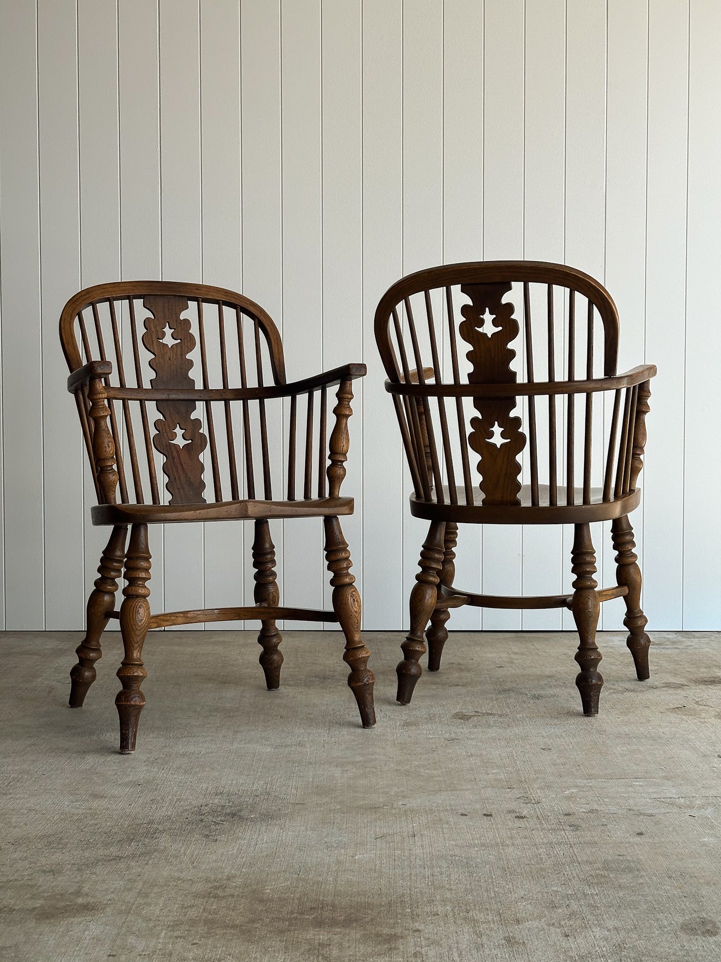 Vintage Conant Ball Oak Windsor Dining Chairs, Set of Six