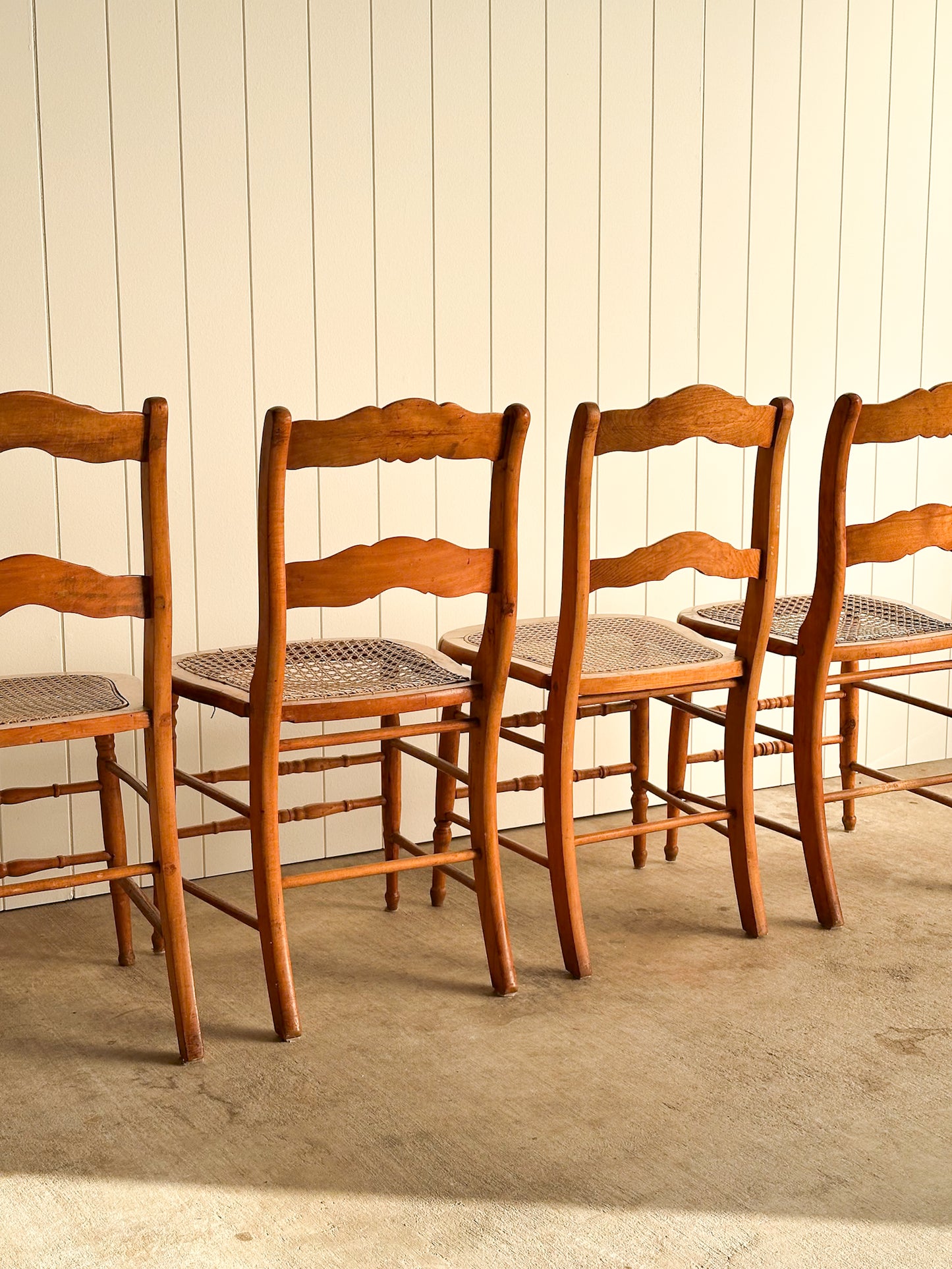 Antique French Country Dining Chairs, Set of 4