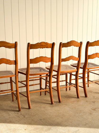 Antique French Country Dining Chairs, Set of 4
