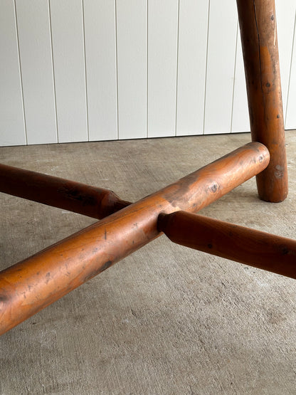 Early 20th Century Pine Dining Table with Scalloped Edge