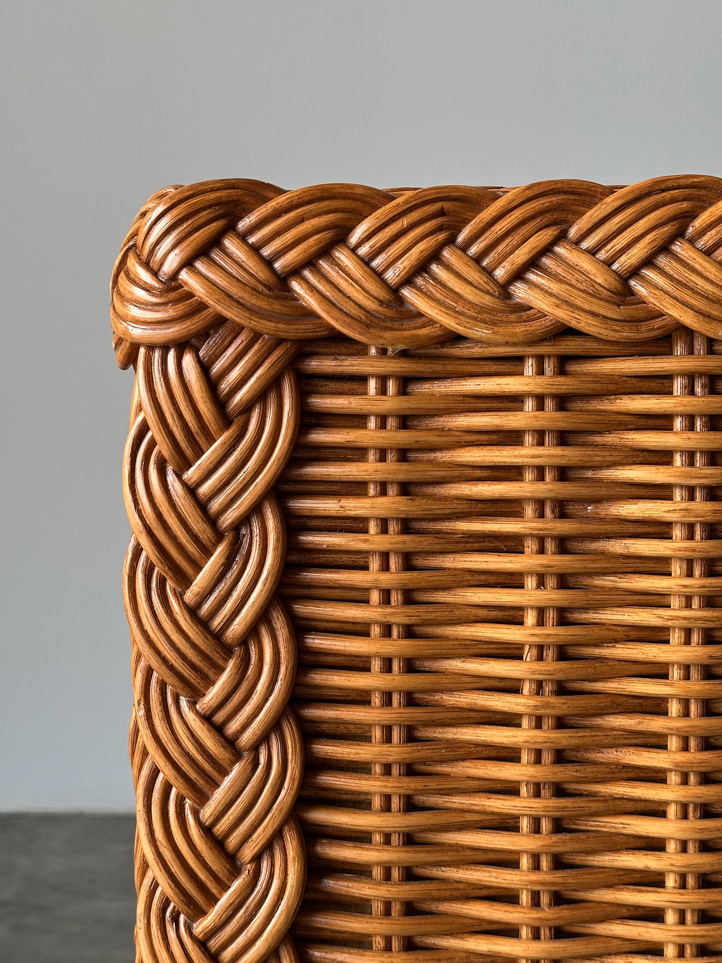 Vintage Woven Wicker Nightstand