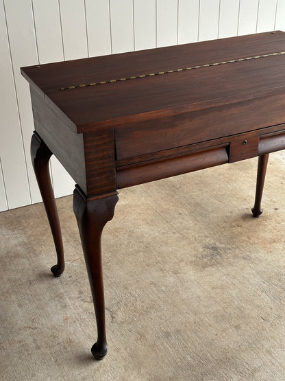 Antique Mahogany Lift-Top Writing Desk Console Table