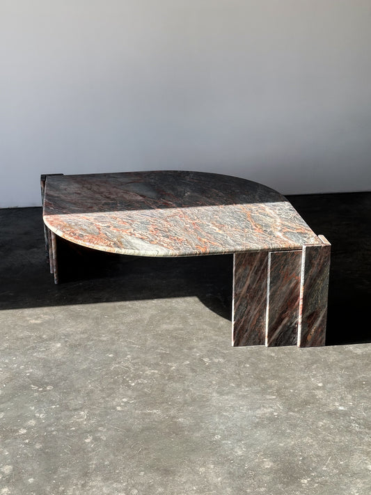 Fior Di Pesco Marble Sculptural Coffee Table, Italy, 1980s