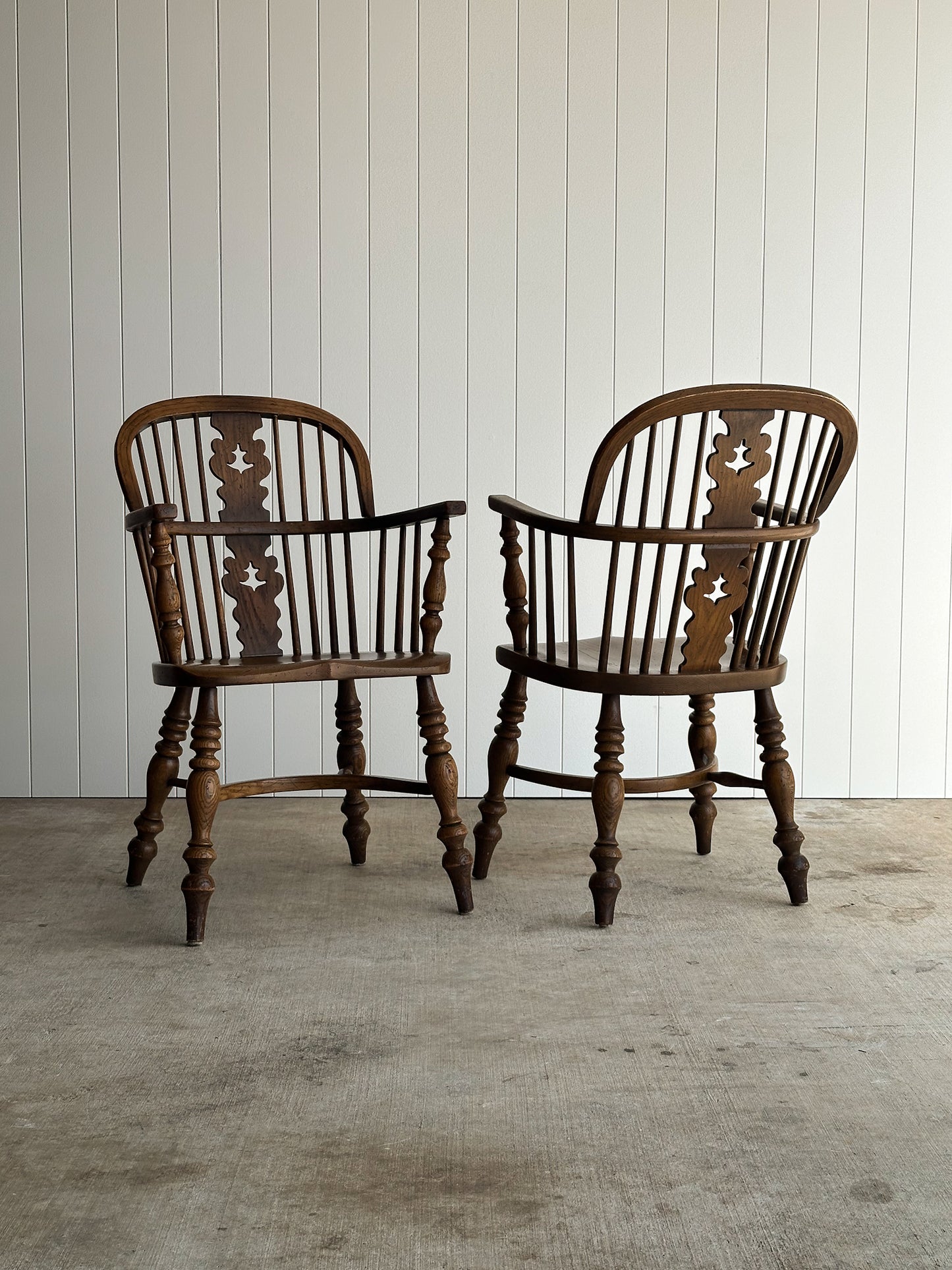 Vintage Conant Ball Oak Windsor Dining Chairs, Set of Six