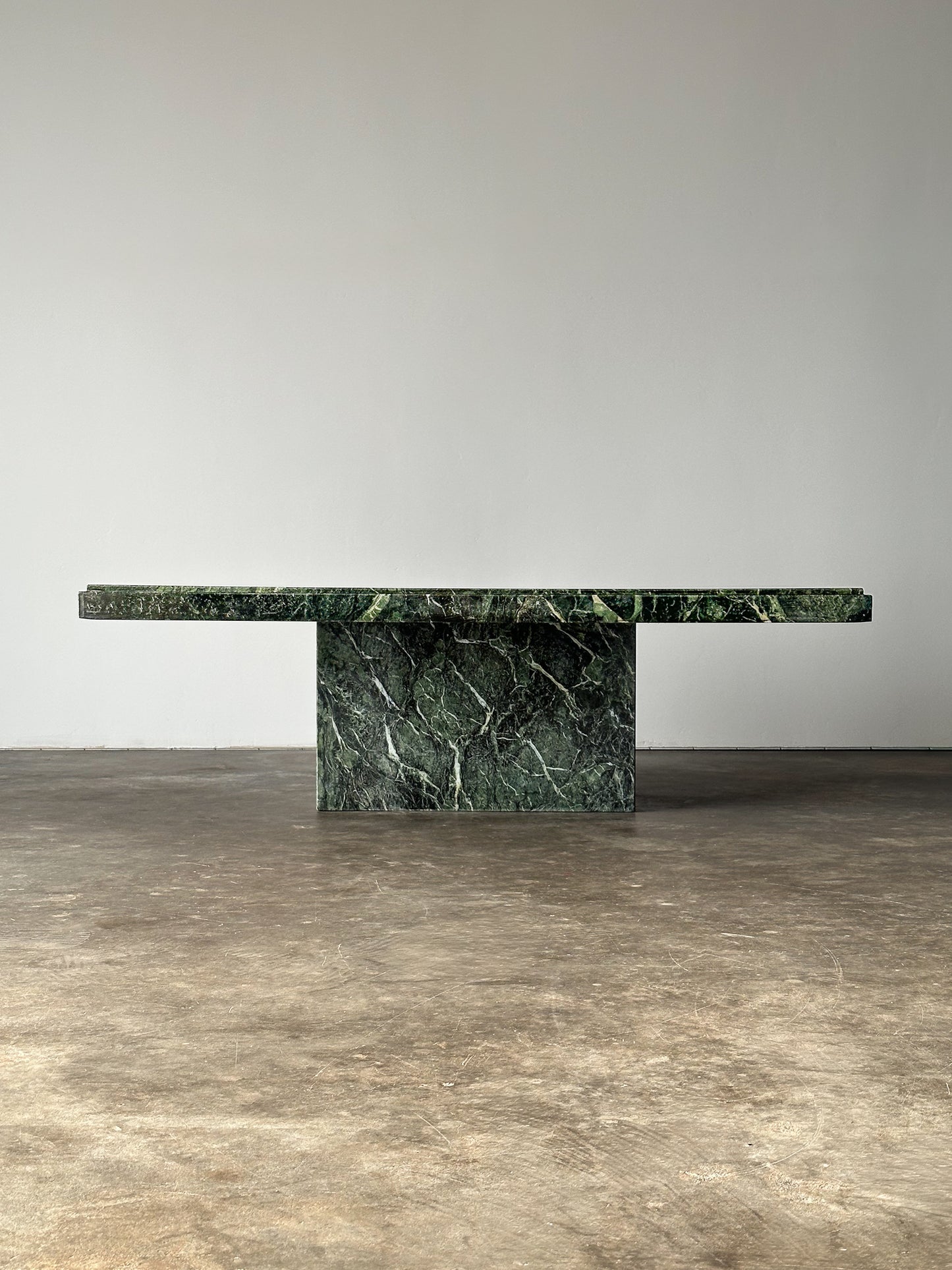 Verde Alpi Marble Pedestal Coffee Table, Italy, 1980s