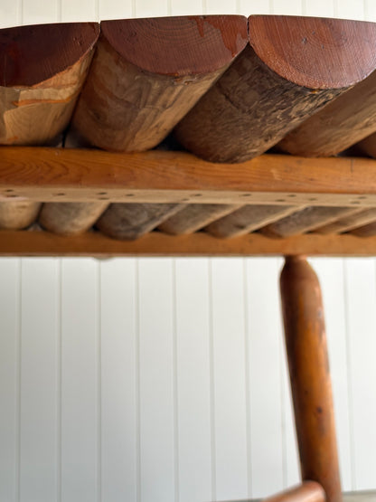 Early 20th Century Pine Dining Table with Scalloped Edge