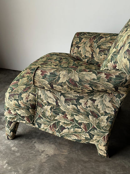 Sage Acanthus Tapestry Club Chairs, John Hutton for Donghia Luciano, 1990s, Pair