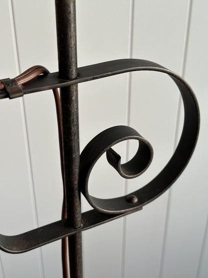 1940s Wrought Iron Swing-Arm Floor Lamp