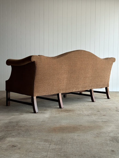 Vintage Chippendale-Style Camelback Sofa