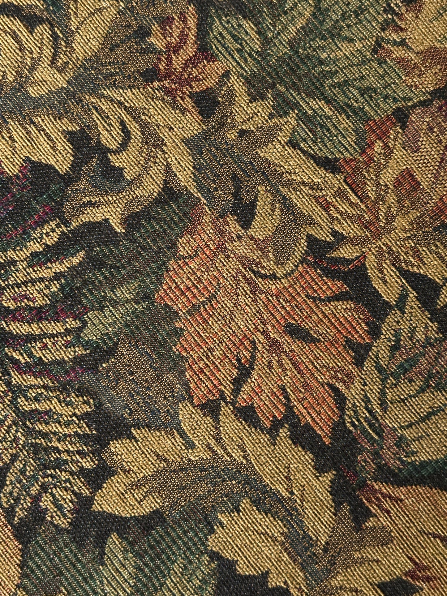 Fully-Upholstered Jacquard Tapestry Parsons Bench, 1980s