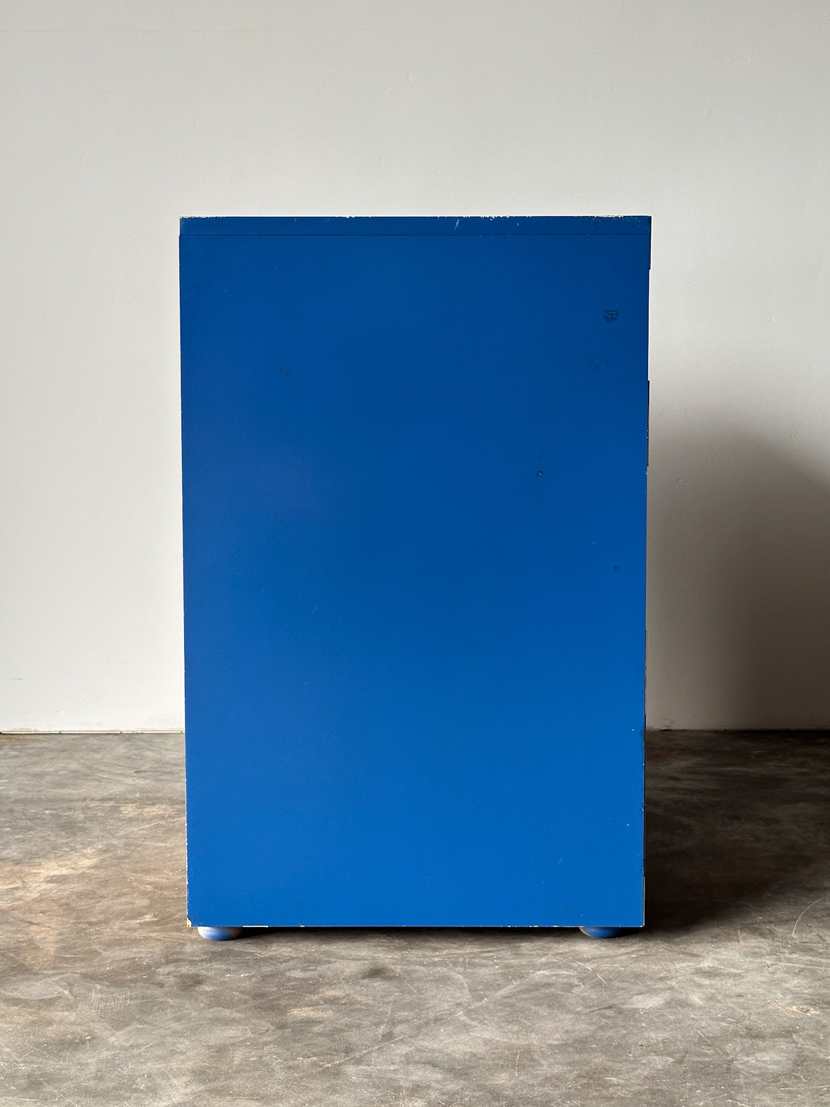 Blue & White Lacquered Campaign Chest of Drawers with Brass Hardware, 1970s