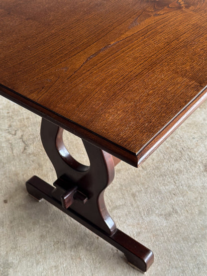 Antique English Country Oak Trestle Dining Table