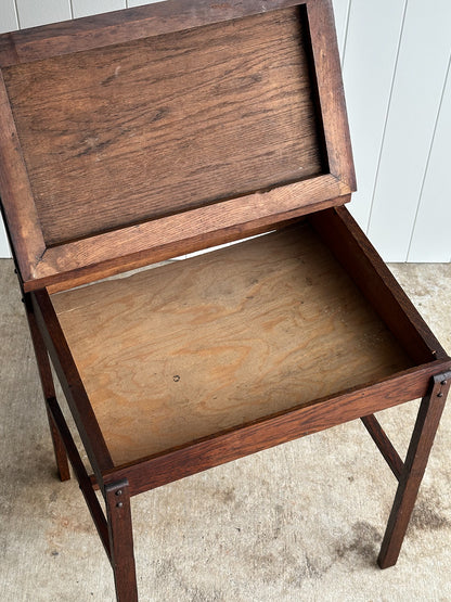 Antique American Oak Schoolhouse Children's Writing Desk