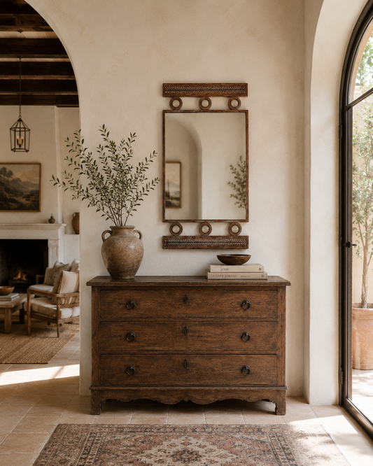 Pierced Steel Wall Mirror in the Style of Santambrogio & De Berti, Italy, Mid-Century